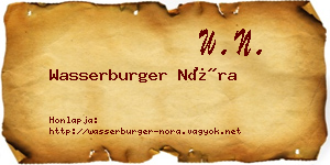 Wasserburger Nóra névjegykártya