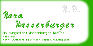 nora wasserburger business card